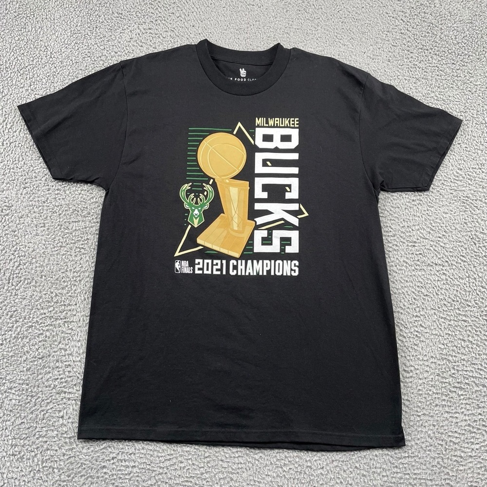 Milwaukee Bucks T-Shirt Mens L Black 2021 NBA Champions